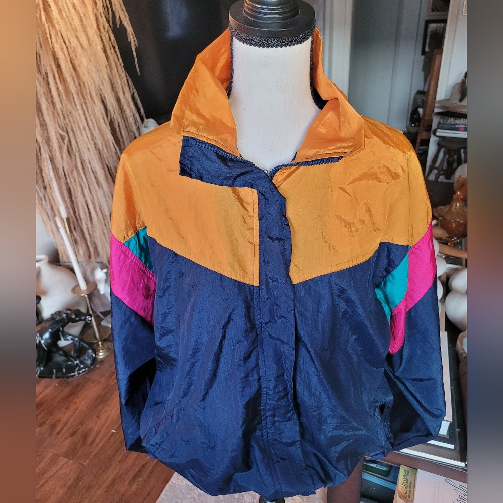 Vintage Totes Colorblock Windbreaker Jacket